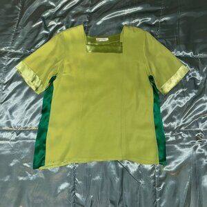 Vintage Yves Saint Laurent YSL Encore Green Silk Blouse